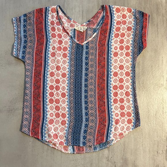 Pink Rose | Lightweight Short Sleeve Top | Multicolor | Medium - Picture 1 of 5